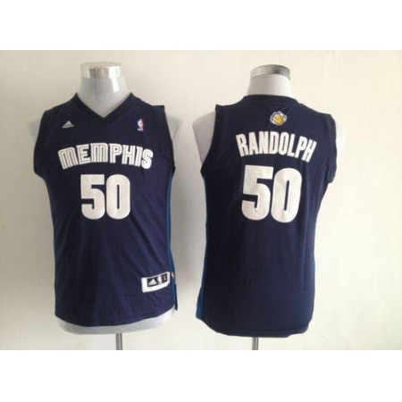 Grizzlies #50 Zach Randolph Dark Blue Stitched Youth NBA Jersey