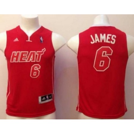 Heat #6 LeBron James Red Pride Swingman Stitched Youth NBA Jersey