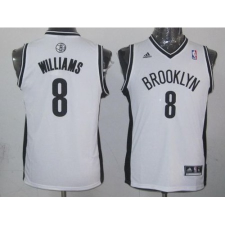 Nets #8 Deron Williams White Stitched Youth NBA Jersey