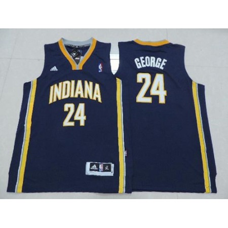 Pacers #24 Paul George Navy Blue Youth Stitched NBA Jersey