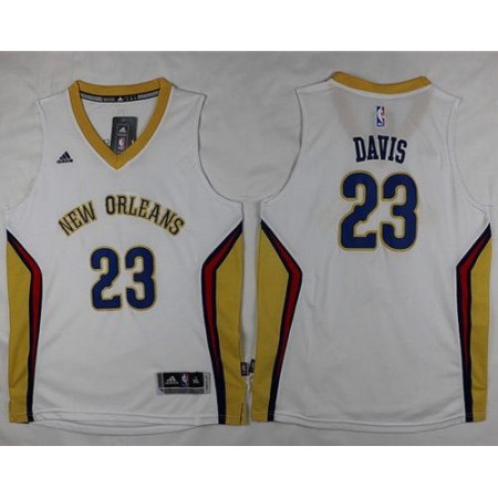 Pelicans #23 Anthony Davis White Stitched Youth NBA Jersey