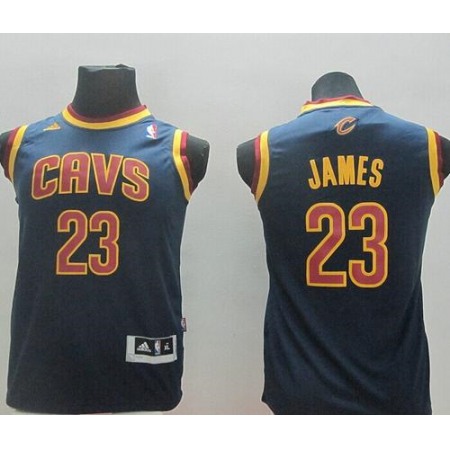 Revolution 30 Cavaliers #23 LeBron James Dark Blue Stitched Youth NBA Jersey