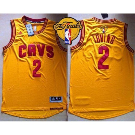 Revolution 30 Cavaliers #2 Kyrie Irving Gold The Finals Patch Stitched Youth NBA Jersey