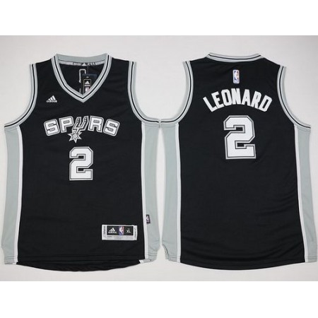 Revolution 30 Spurs #2 Kawhi Leonard Black Youth Stitched NBA Jersey