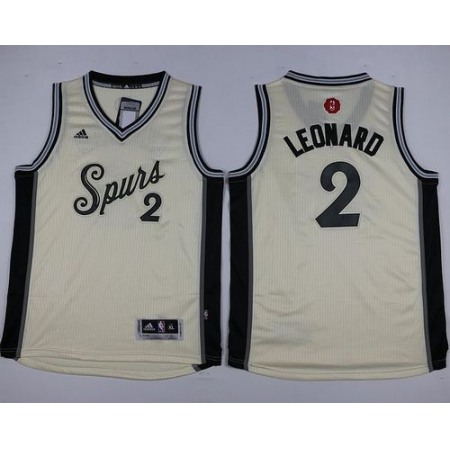 Spurs #2 Kawhi Leonard Cream 2015-2016 Christmas Day Youth Stitched NBA Jersey