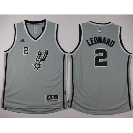 Spurs #2 Kawhi Leonard Grey Youth Stitched NBA Jersey