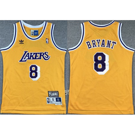 Youth Los Angeles Lakers #8 Kobe Bryant Yellow Stitched Basketball Jersey