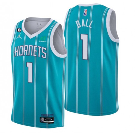Youth Charlotte Hornets 2022-23 Teal Icon Edition No.6 Patch Stitched Basketball Jersey
