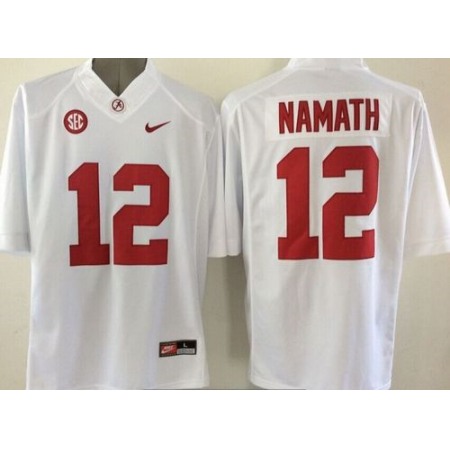 Crimson Tide #12 Joe Namath White Stitched NCAA Jersey