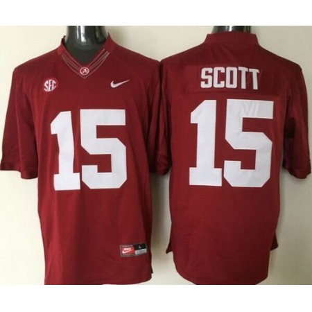 Crimson Tide #15 JK Scott Red Stitched NCAA Jersey