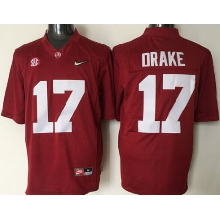 Crimson Tide #17 Kenyan Drake Red 2016 National Championship Stitched NCAA Jersey