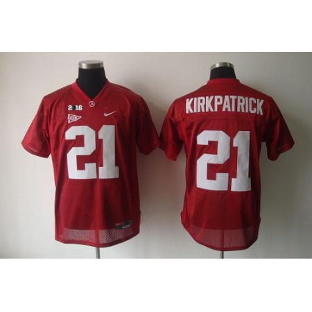 Crimson Tide #21 Dre Kirkpatrick Red 2016 College Football Playoff National Championship Patch Stitched NCAA Jersey