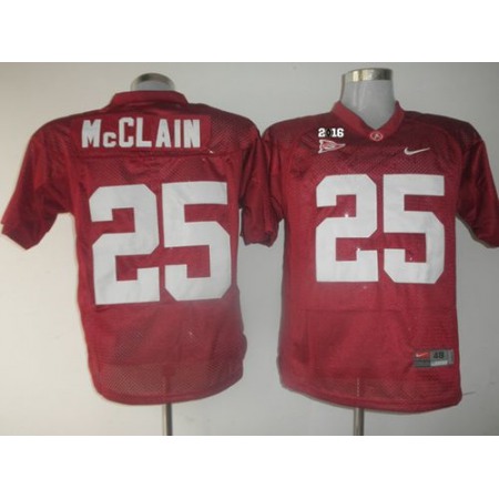 Crimson Tide #25 Rolando McClain Red 2016 College Football Playoff National Championship Patch Stitched NCAA Jersey