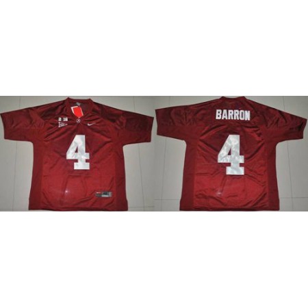 Crimson Tide #4 Mark Barron Red 2016 College Football Playoff National Championship Patch Stitched NCAA Jersey