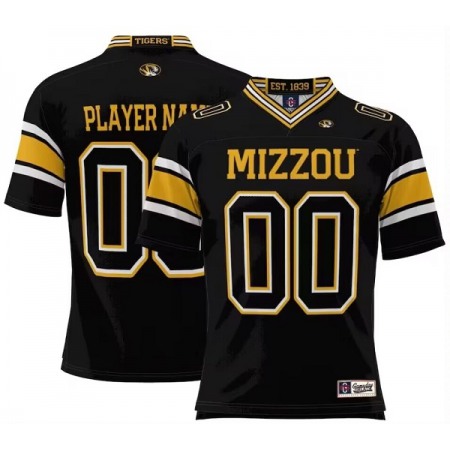 Men's Missouri Tigers Custom Black College Football Stitched Jersey