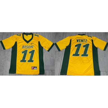 Men's North Dakota State Bison Active Player Custom Yellow Stitched Football Jersey