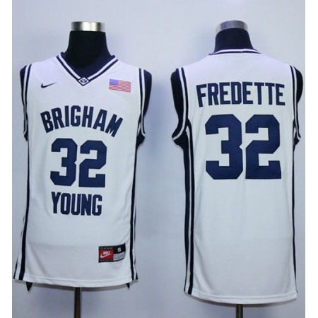BYU Cougars #32 Jimmer Fredette White Basketball Stitched NCAA Jersey