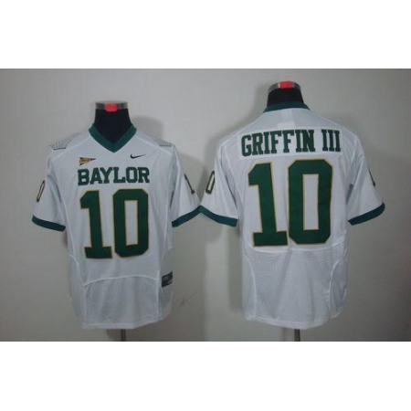 Bears #10 Robert Griffin III White Stitched NCAA Jersey