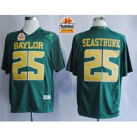 Bears #25 Lache Seastrunk Green 2014 Fiesta Bowl Patch Stitched NCAA Jersey