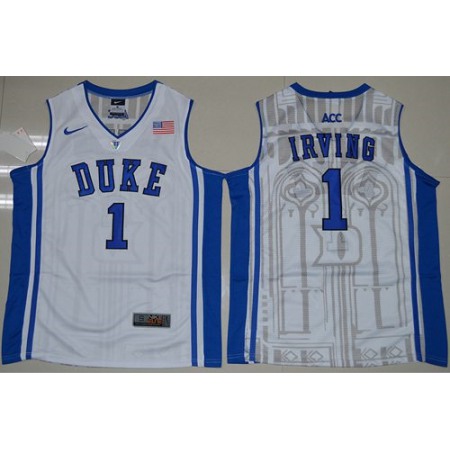 Blue Devils #1 Kyrie Irving White Basketball Elite V Neck Stitched NCAA Jersey