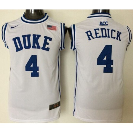 Blue Devils #4 J.J. Redick White Basketball New Stitched NCAA Jersey