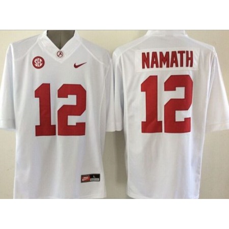 Crimson Tide #12 Joe Namath White Stitched Youth NCAA Jersey