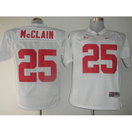 Crimson Tide #25 Rolando McClain White Stitched NCAA Jersey
