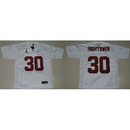 Crimson Tide #30 Donot Hightower White 2016 College Football Playoff National Championship Patch Stitched NCAA Jersey