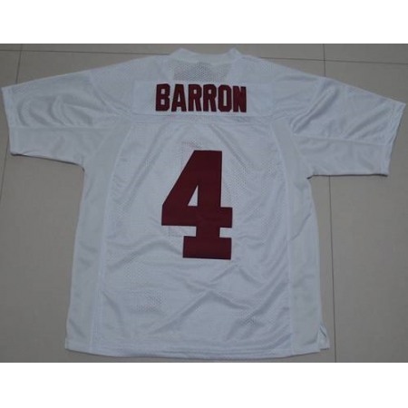 Crimson Tide #4 Mark Barron White Stitched NCAA Jersey