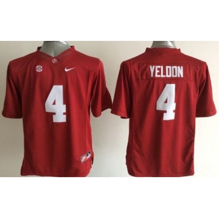 Crimson Tide #4 T.J Yeldon Red Stitched Youth NCAA Jersey