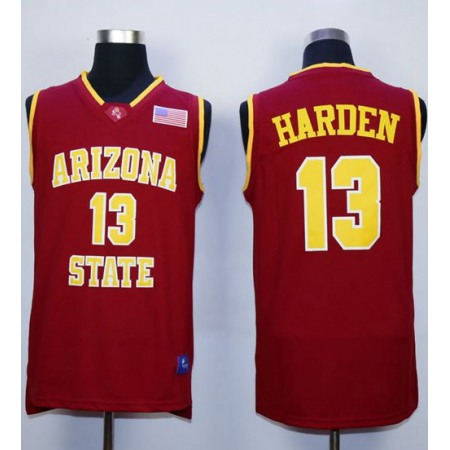 Sun Devils #13 James Harden Red Stitched NCAA Basketball Jersey
