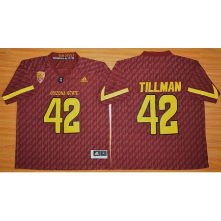 Sun Devils #42 Pat Tillman New Red Stitched NCAA Jersey