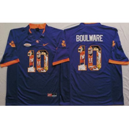 Tigers #10 Ben Boulware Purple Player Fashion Stitched NCAA Jersey