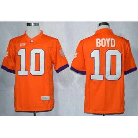 Tigers #10 Tajh Boyd Orange Limited Stitched NCAA Jersey