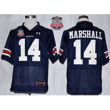 Tigers #14 Nick Marshall Blue 2014 BCS Bowl Patch Stitched NCAA Jersey