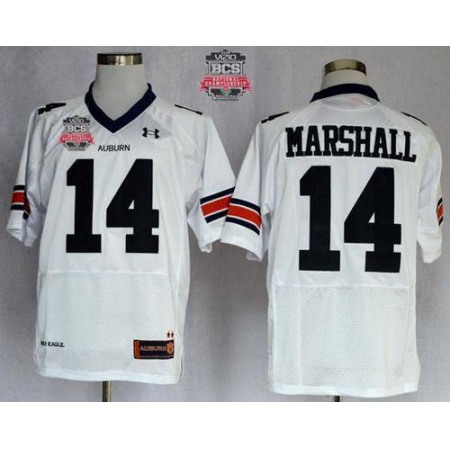 Tigers #14 Nick Marshall White 2014 BCS Bowl Patch Stitched NCAA Jersey