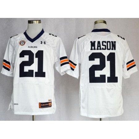 Tigers #21 Tre Mason White Stitched NCAA Jersey