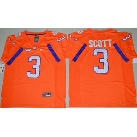 Tigers #3 Artavis Scott Orange Limited Stitched NCAA Jersey