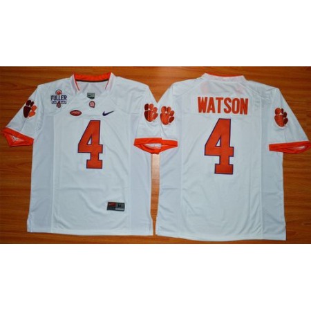 Tigers #4 Deshaun Watson White 1975-1978 Fuller Stitched NCAA Jersey
