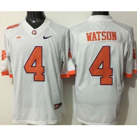 Tigers #4 Deshaun Watson White Limited Stitched NCAA Jersey