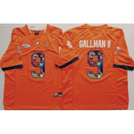 Tigers #9 Wayne Gallman II Orange Player Fashion Stitched NCAA Jersey