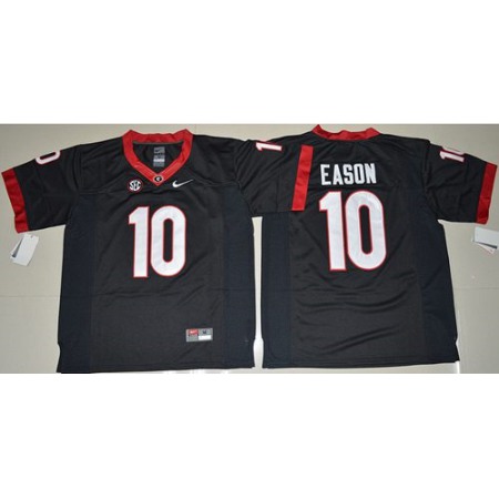 Bulldogs #10 Jacob Eason Black Limited Stitched NCAA Jersey