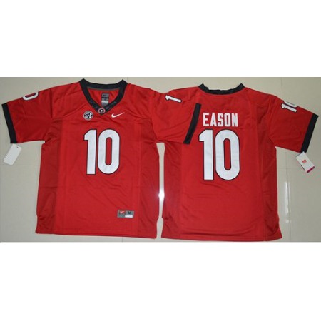 Bulldogs #10 Jacob Eason Red Limited Stitched NCAA Jersey