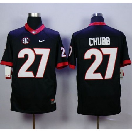 Bulldogs #27 Nick Chubb Black Limited Stitched NCAA Jersey