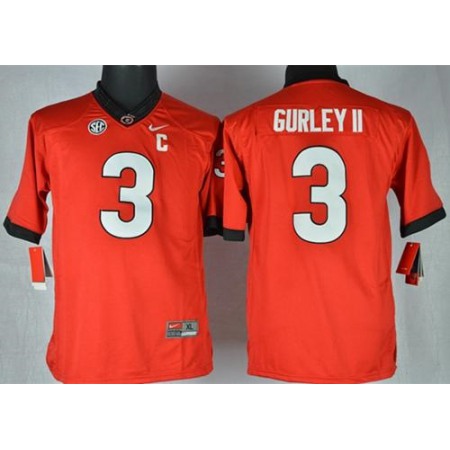 Bulldogs #3 Todd Gurley II Red Stitched Youth NCAA Jersey