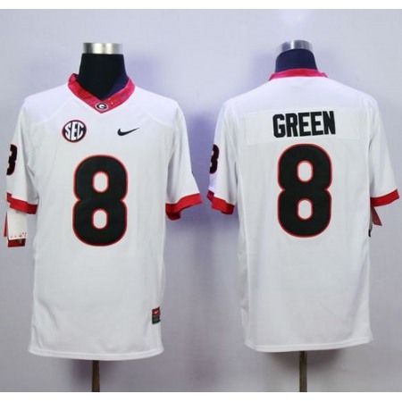 Bulldogs #8 A.J. Green White Limited Stitched NCAA Jersey
