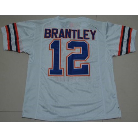 Gators #12 John Brantley White Stitched NCAA Jersey