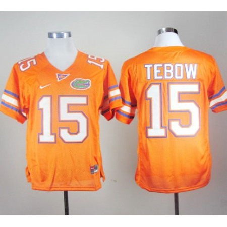 Gators #15 Tim Tebow Orange Stitched NCAA Jersey