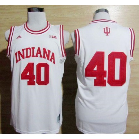 Hoosiers #40 Cody Zeller White Basketball Stitched NCAA Jersey