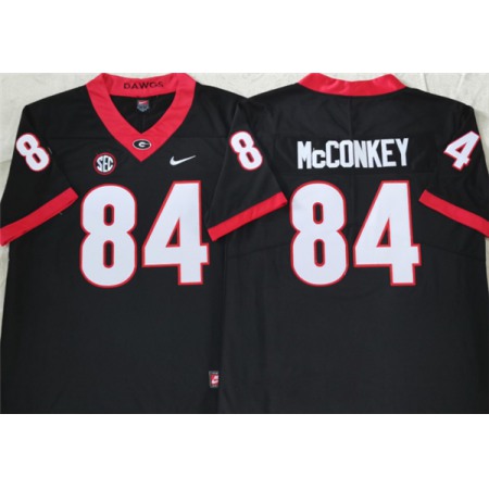 Men's Georgia Bulldogs #84 McCONKEY Black College Football Stitched Jersey